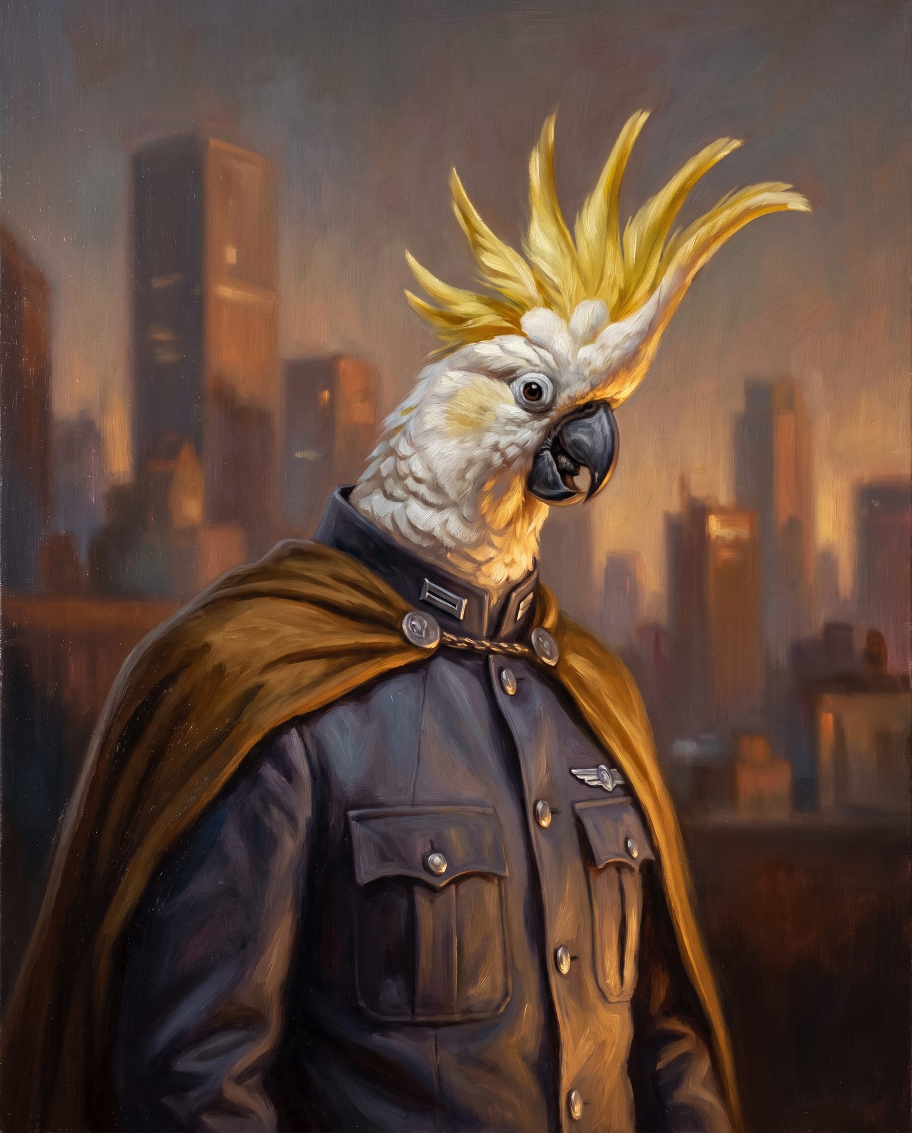 Cockatoo painted as a fine-art portrait by Pet Portrait