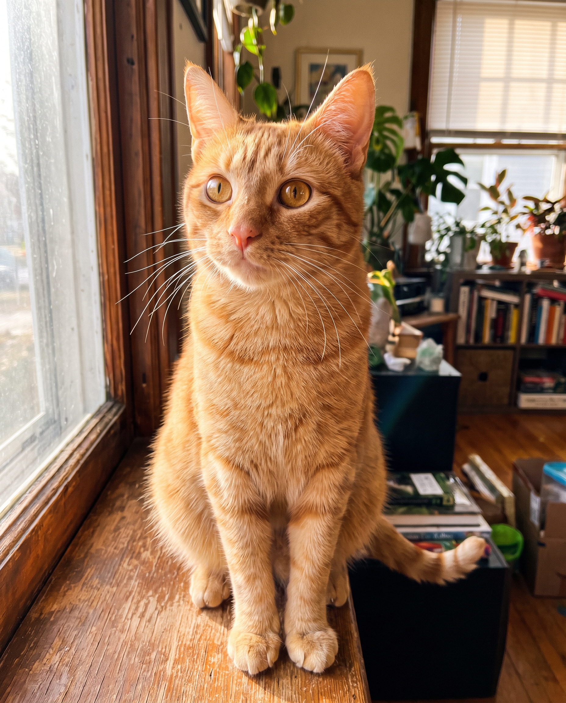 Small watercolor pet portrait print — ginger cat