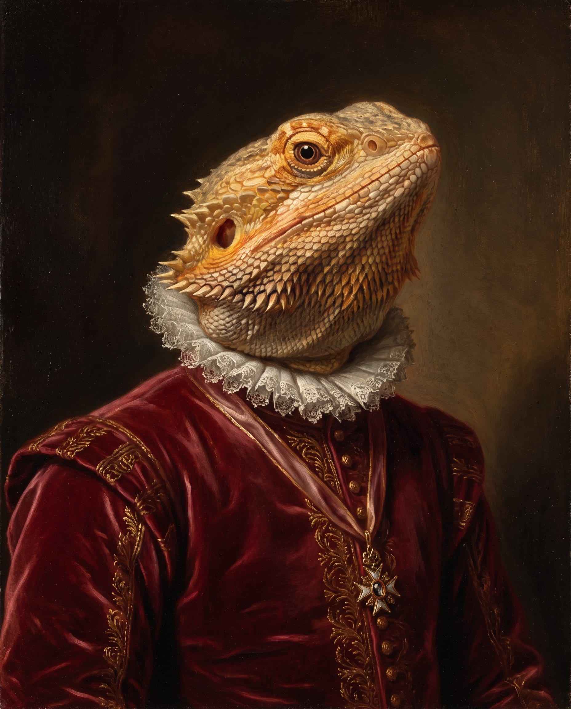 Bearded Dragon painted as a fine-art portrait by Pet Portrait