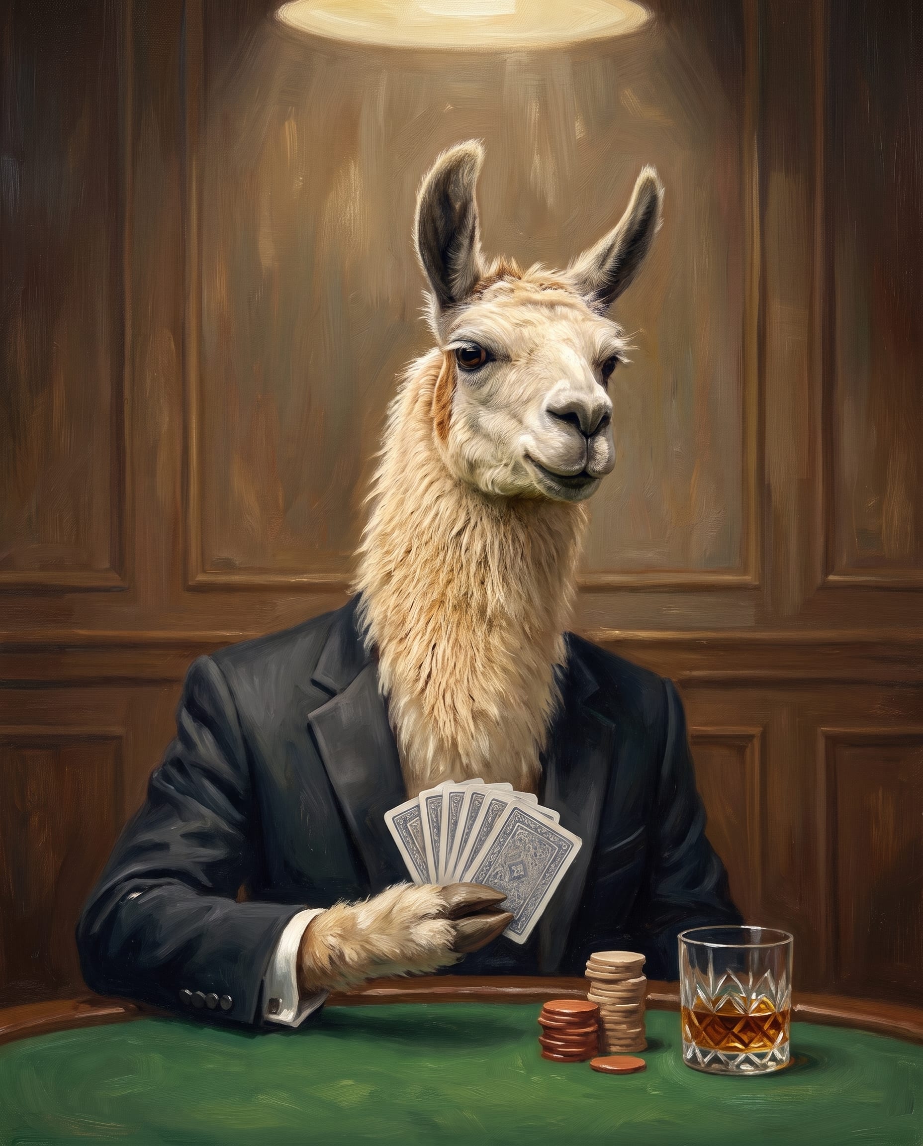 Llama painted as a fine-art portrait by Pet Portrait