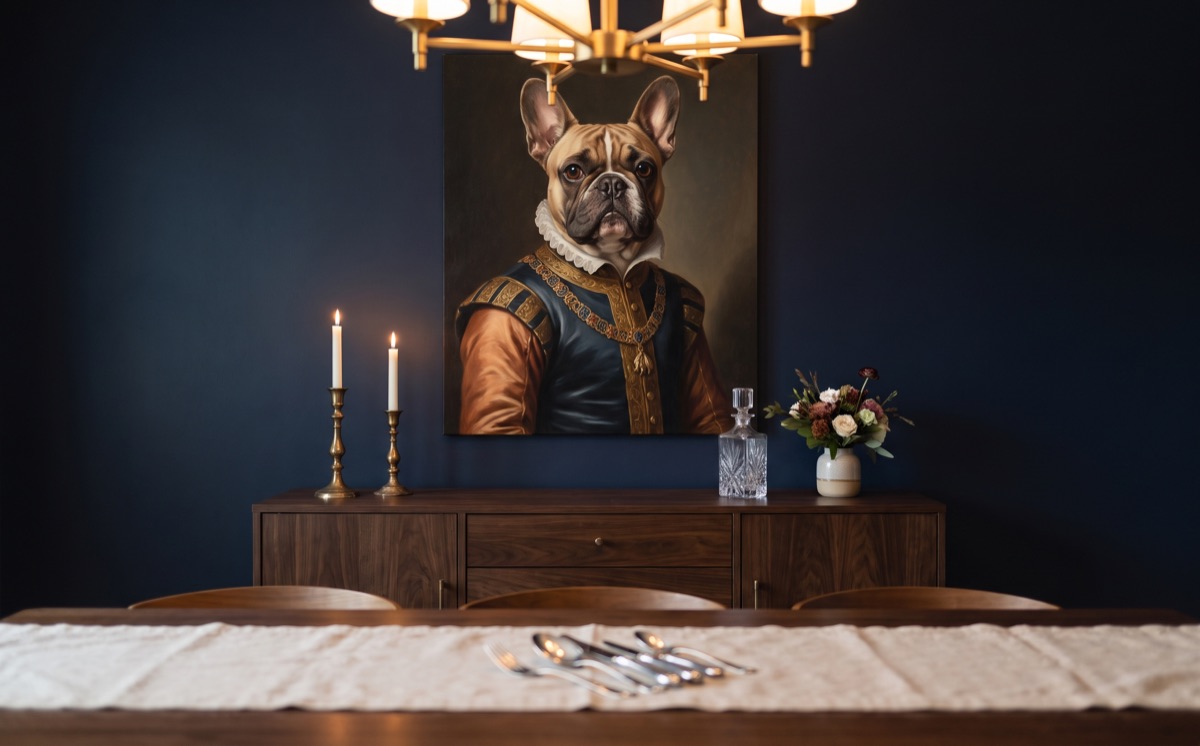 Over the sideboard — canvas pet portrait