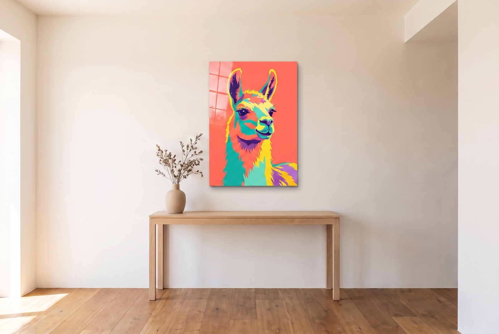 In the hallway — metal pet portrait