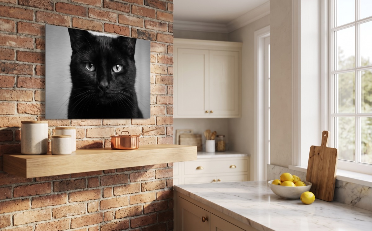 In the kitchen — metal pet portrait