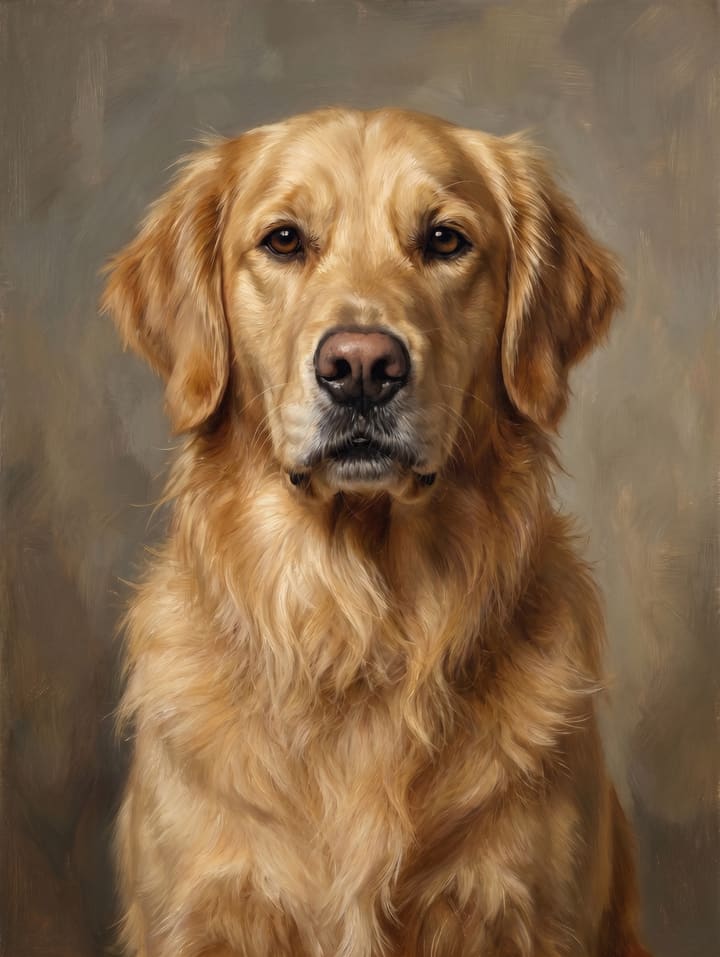 Portrait of Golden Retriever · Classic Oil shared by T.L.