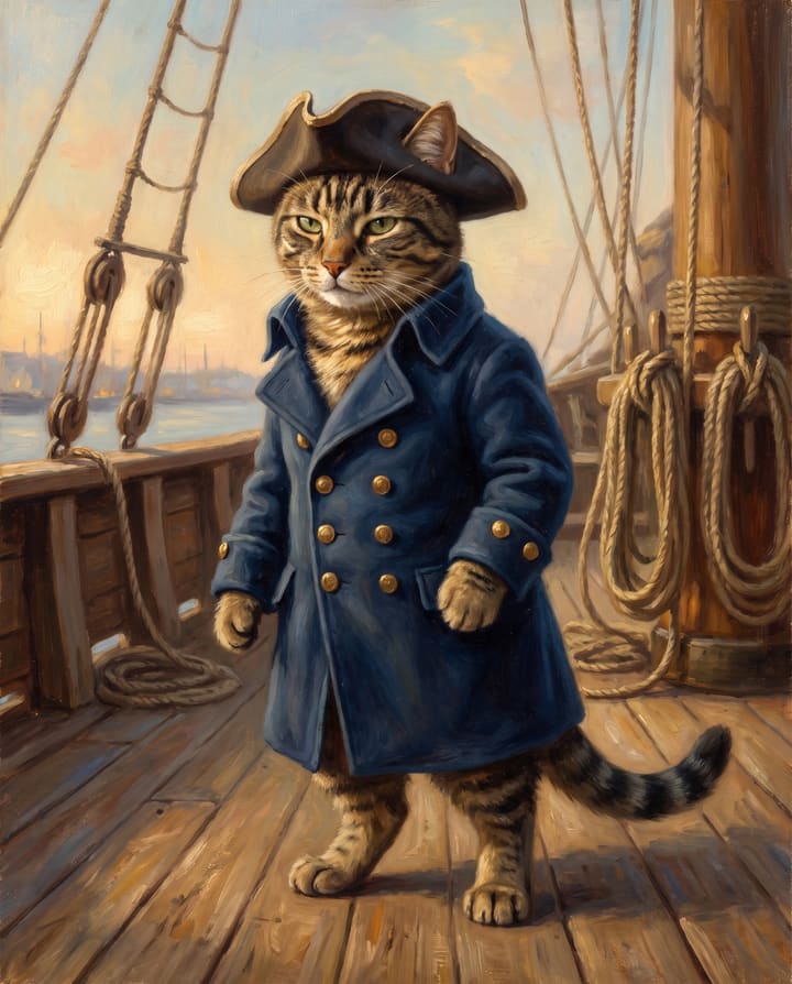 Tabby painted as Pirate