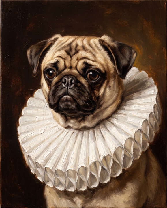 Pug painted as Royal