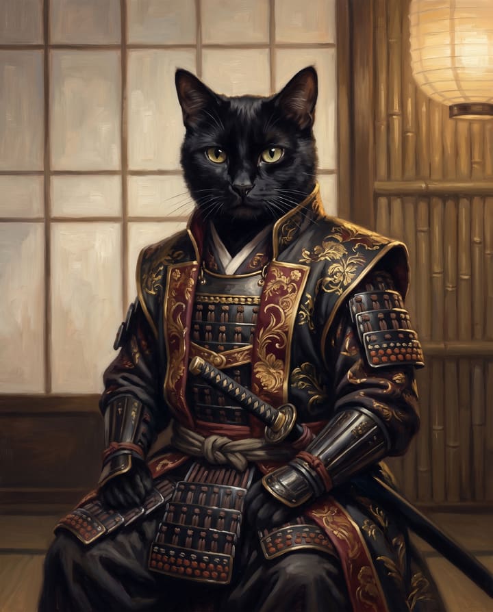 Black Cat painted as Samurai