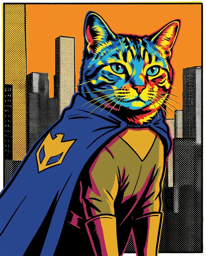 Portrait of Tabby Cat · Superman shared by A.S.