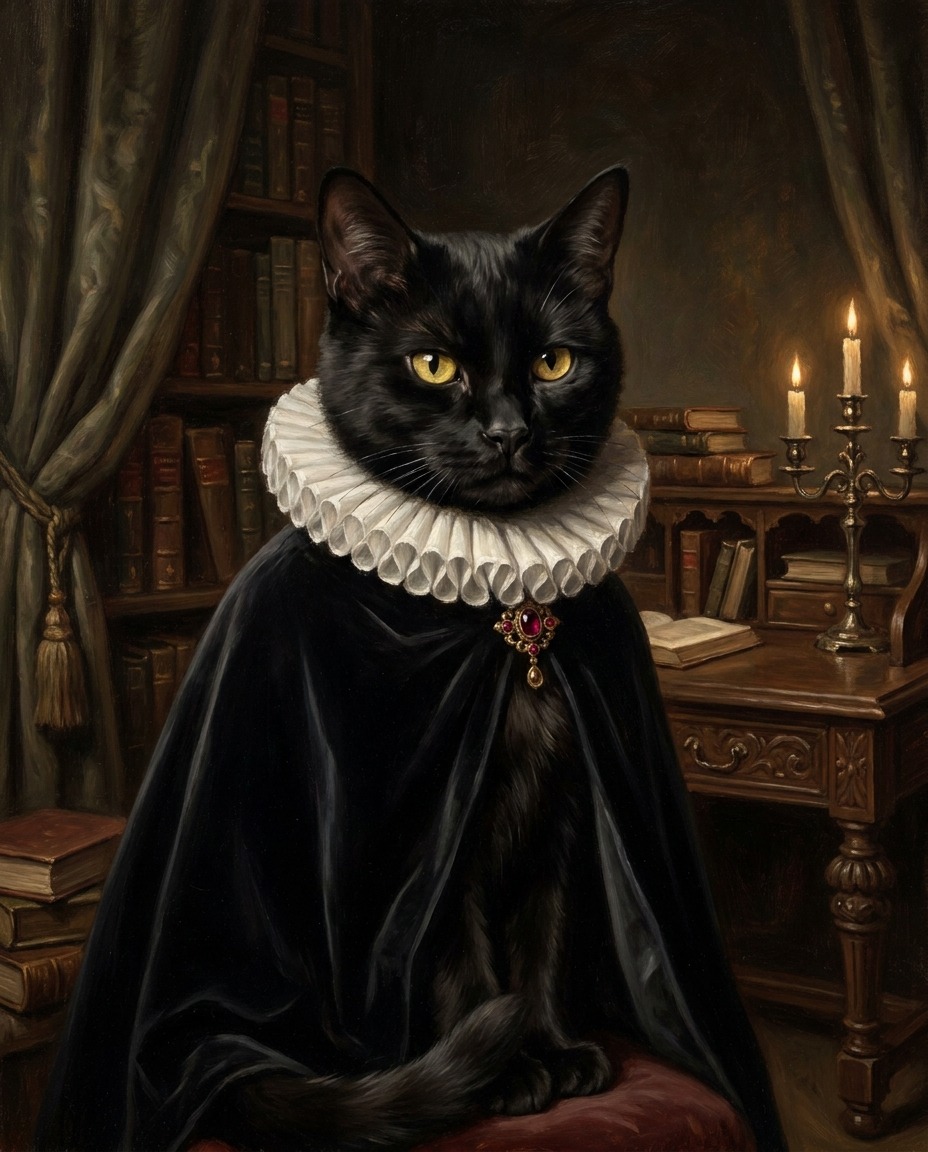 Black Cat painted as Vampire