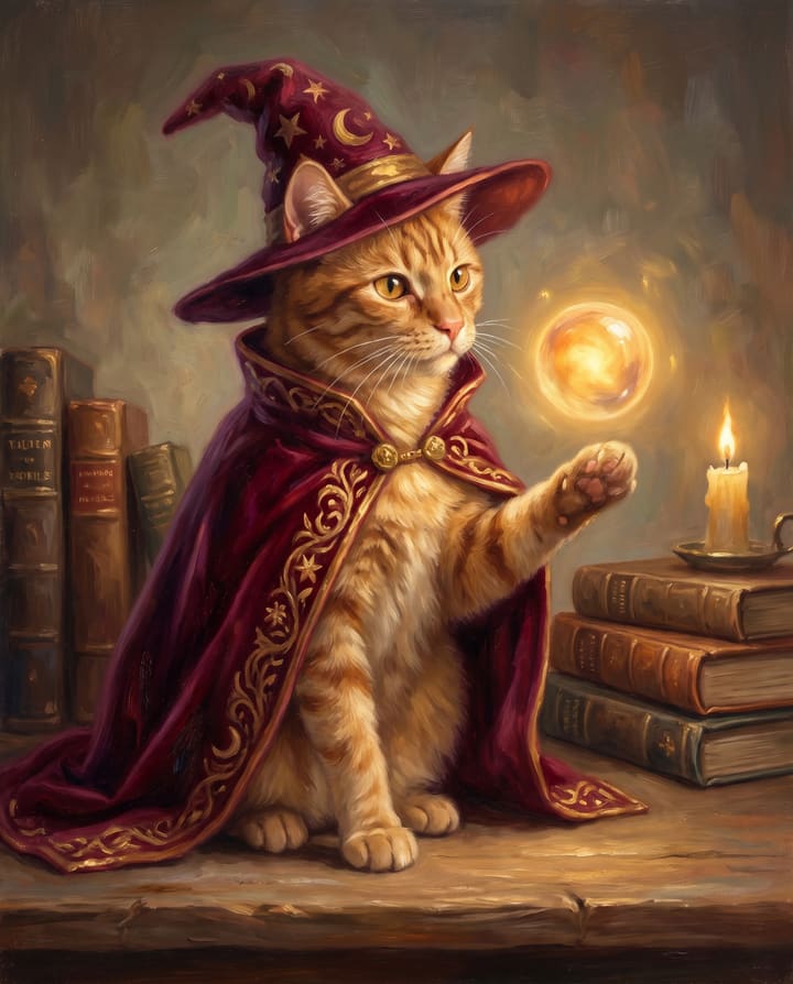 Ginger painted as Wizard